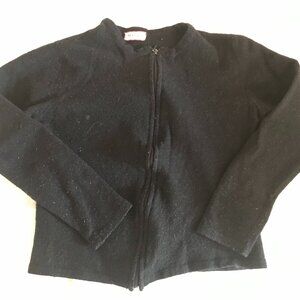 MAX & CO. Womens 3/4 Sleeve Crop Cardigan Sweater Small Black